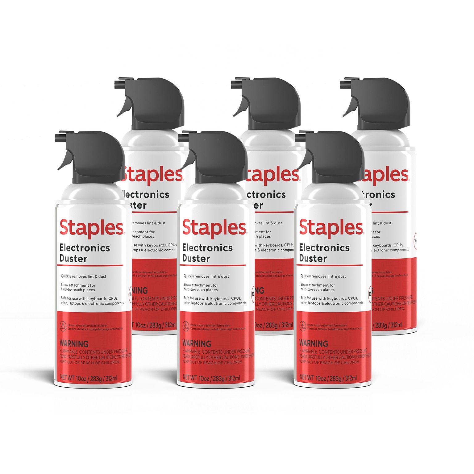 Staples®  Electronics Air Duster, 10 oz., 6/Pack (SPL10ENFR-6)