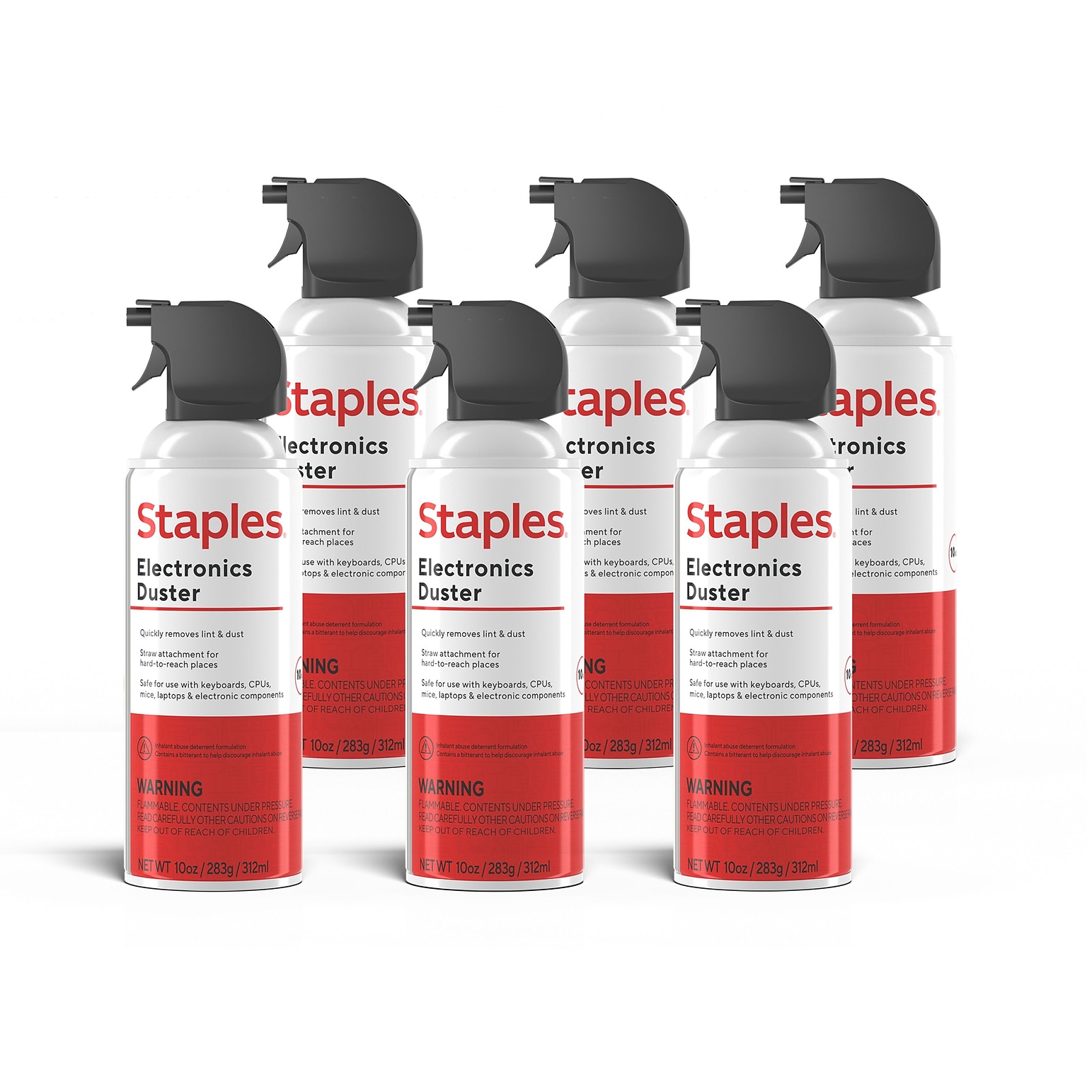 Staples Electronics Air Duster, 10 oz., 6/Pack (SPL10ENFR-6)