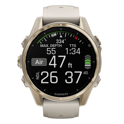 Garmin fenix 8 AMOLED Multisport GPS Smartwatch, Soft Gold & Fog Gray, 43mm (GRM0290310)