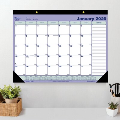 2026 Blueline 21.25" x 16" Monthly Desk or Wall Calendar, Blue/White (C181731)