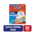 Hefty® Ultra Strong Scented Tall White Kitchen Bags, 13 gal, 0.9 mil, 23.75 x 24.88, White, 80/Box