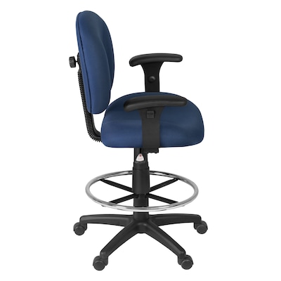 Regency Comfort Series Fabric Drafting Chair with Footrest and Lumbar Support, Navy Blue (105-AA-DK-NV)