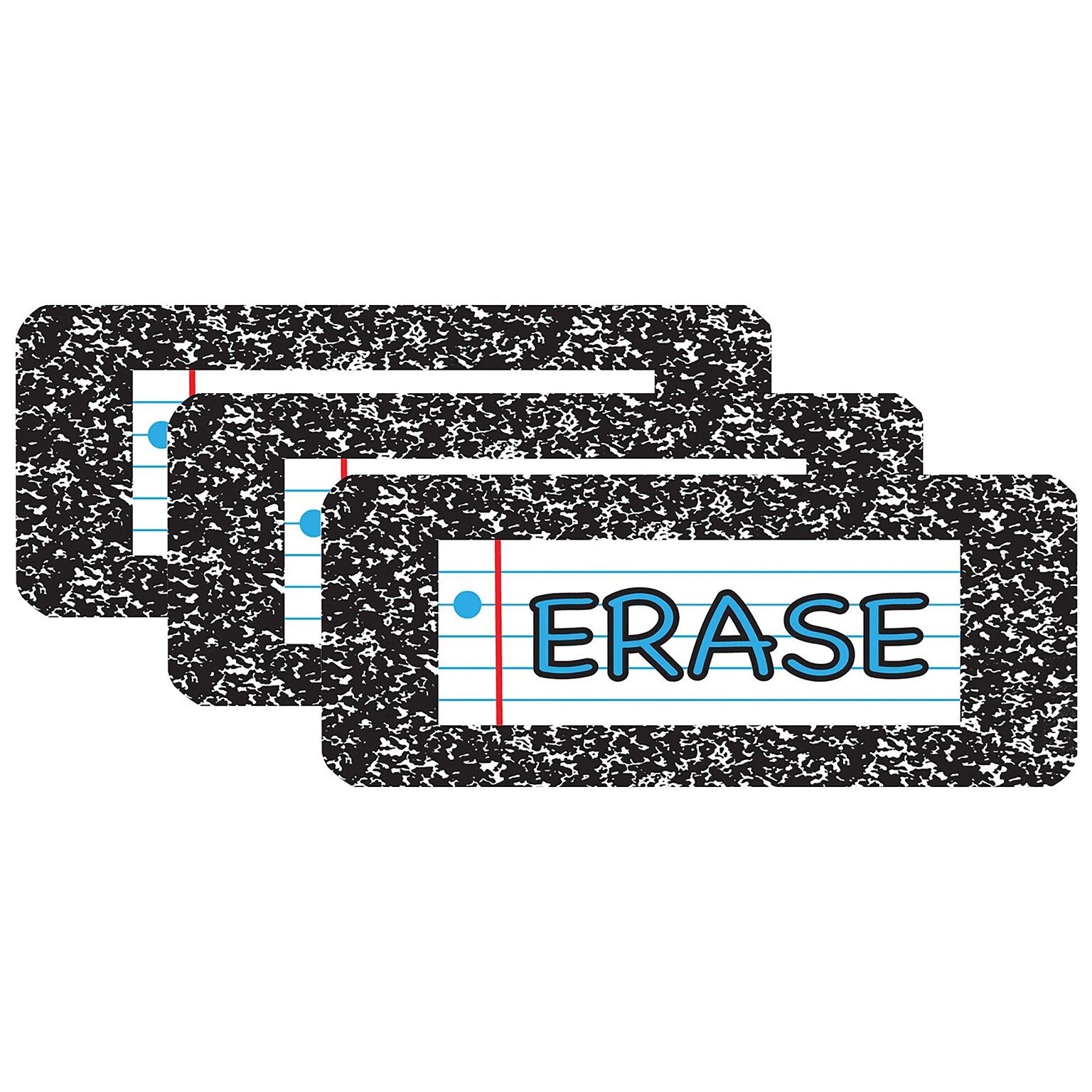 Ashley Productions Composition Magnetic Whiteboard Eraser, 2 x 5, 3/Pack (ASH09978-3)