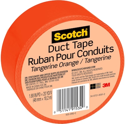 Scotch Duct Tape, 1.88 x 20 yds., Orange (920-ORG-C)