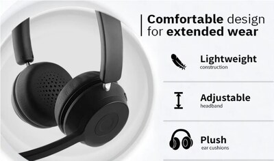 CODi Claro Bluetooth + Wireless Stereo Headset w/ Integrated AI-Powered ENC Microphone, Black  (A04619)