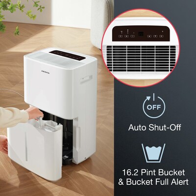 Amana Energy Star 50 Pint Portable Dehumidifier, 3 Speed, Covers up to 2,500 sq. ft., White (AMND501AW)