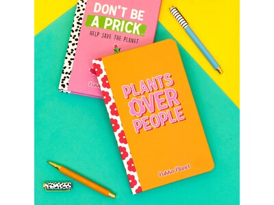 Pukka Pad Plants Over People Notebook, 5.28" x 8.46", Wide-Ruled, 96 Sheets, Orange (9705-SPP)