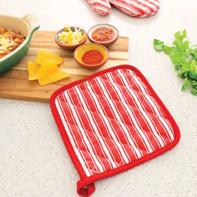 Better Houseware Striped Pot Holder, Red (BTH1683R)