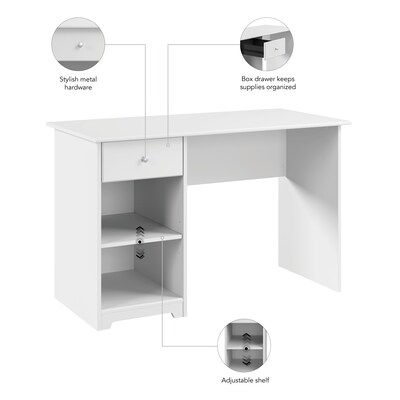 Bush Furniture Cabot 48"W Computer Desk with Storage, White (WC31947)