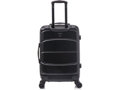 DUKAP Sense 24" Hardside Suitcase, 4-Wheeled Spinner, TSA Checkpoint Friendly, Black (DKSEN00M-BLK)