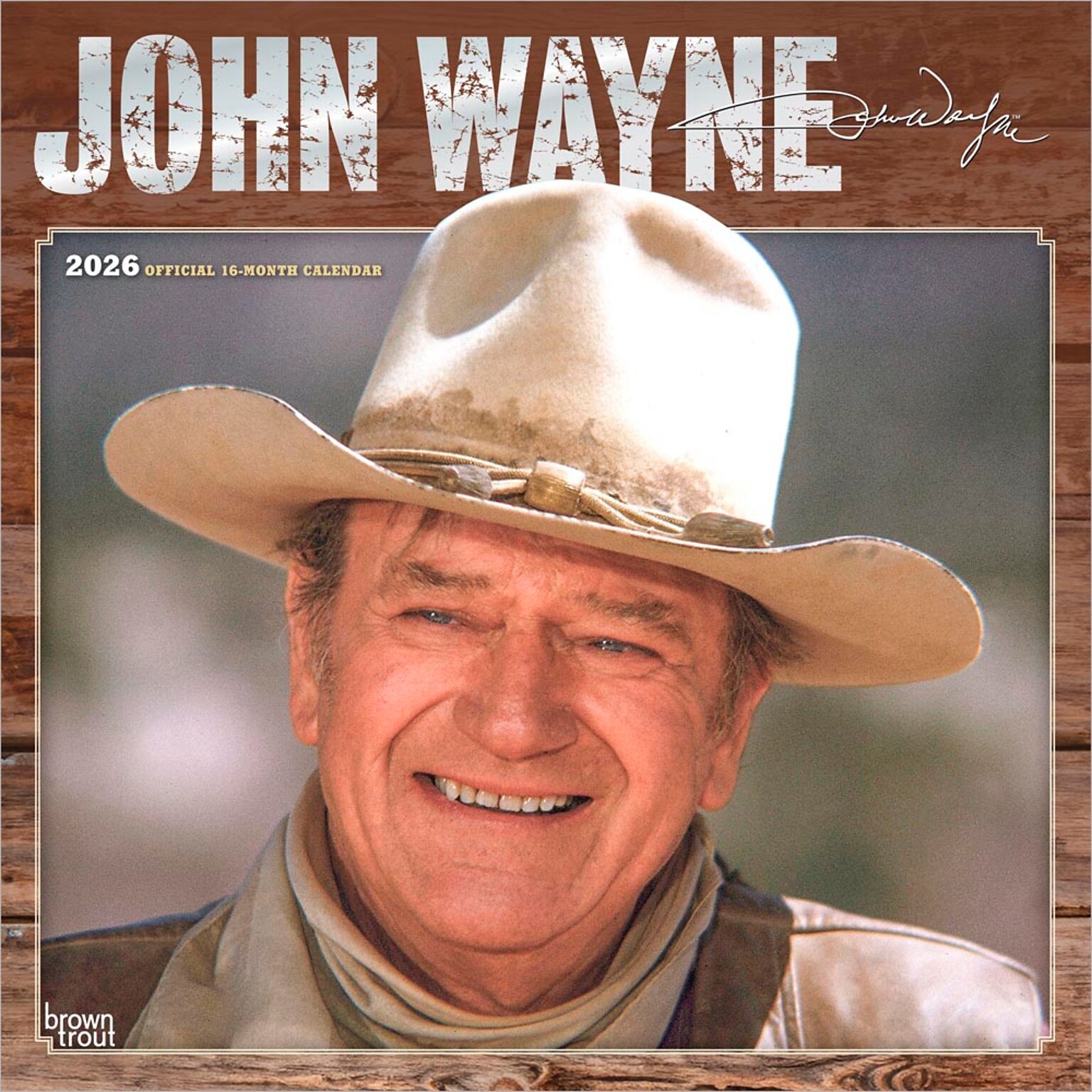 2026 BrownTrout John Wayne 12 x 12 Monthly Wall Calendar (9798330701810)