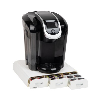 Mind Reader Plastic Single Serve Coffee Pod Storage Drawer, 36 Pod Capacity, White (TRAY6-WHT)