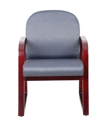 Boss B9570 Series Mahogany Frame Guest Armchair; Grey