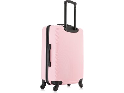 DUKAP Discovery 24" Hardside Suitcase, 4-Wheeled Spinner, TSA Checkpoint Friendly, Pink (DKDIS00M-PNK)