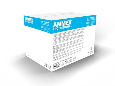 Ammex Professional VPF Powder Free Vinyl Exam Gloves, Latex Free, Clear, Large, 100 Gloves/Box, 10 B