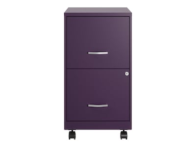 Space Solutions SOHO Smart File 2-Drawer Mobile Vertical File Cabinet, Letter Size, Lockable, Midnig