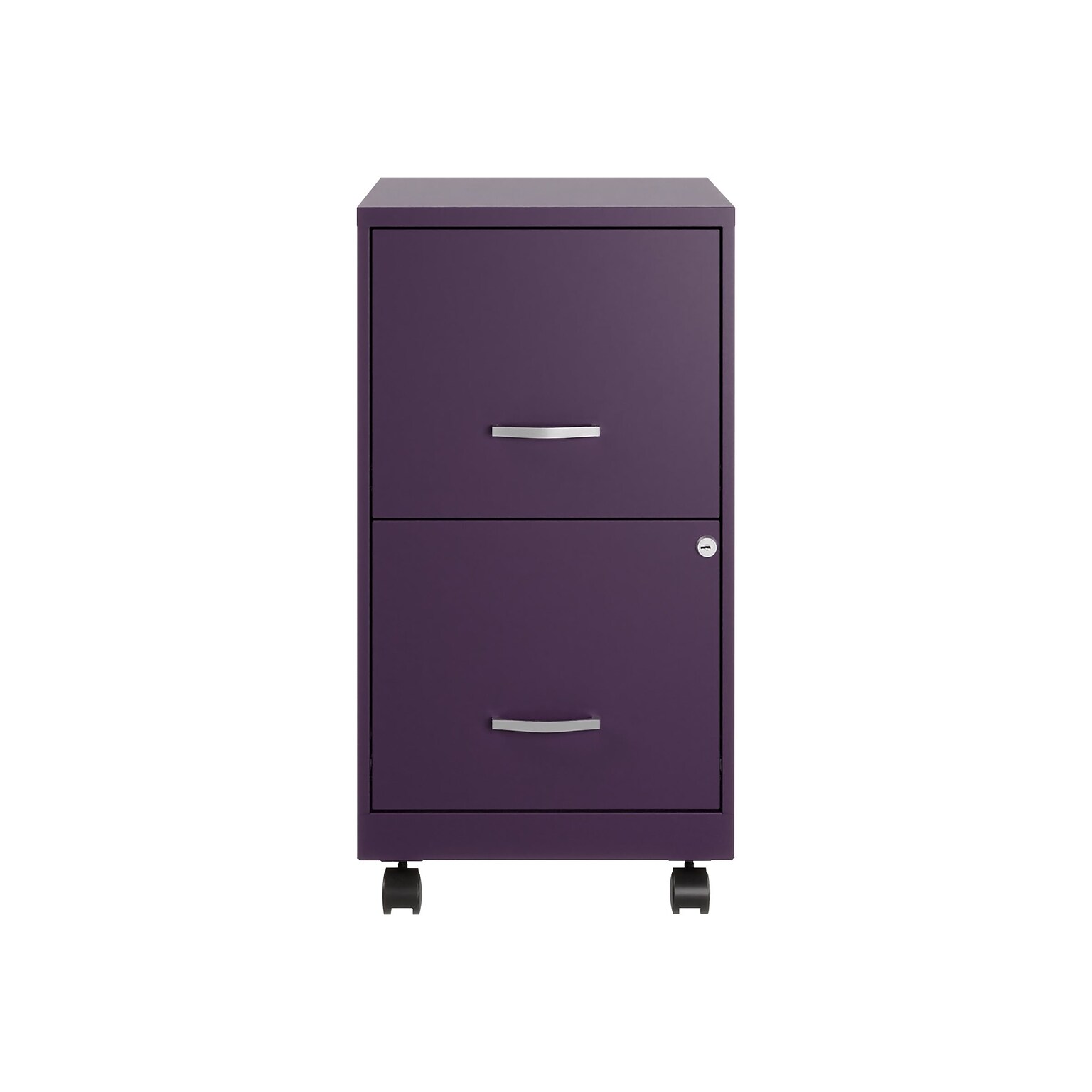 Space Solutions SOHO Smart File 2-Drawer Mobile Vertical File Cabinet, Letter Size, Lockable, Midnight Purple (25277)