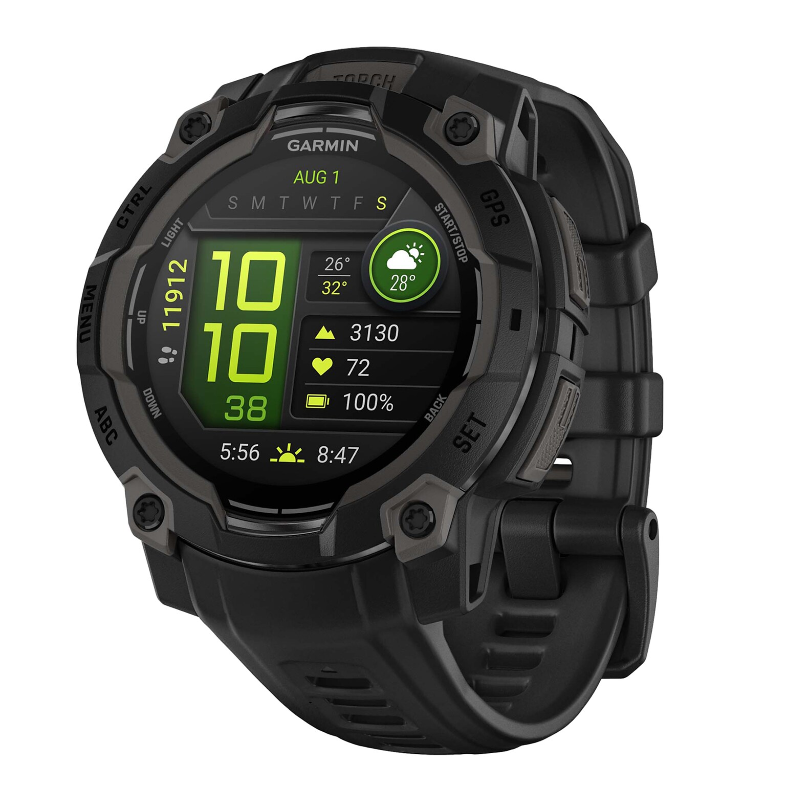 Garmin Instinct 3 AMOLED GPS Smartwatch, Black, 45mm (GRM0293600)