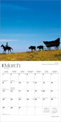2026 BrownTrout Sunflower State Kansas Places 12" x 12" Monthly Wall Calendar (9798330705672)