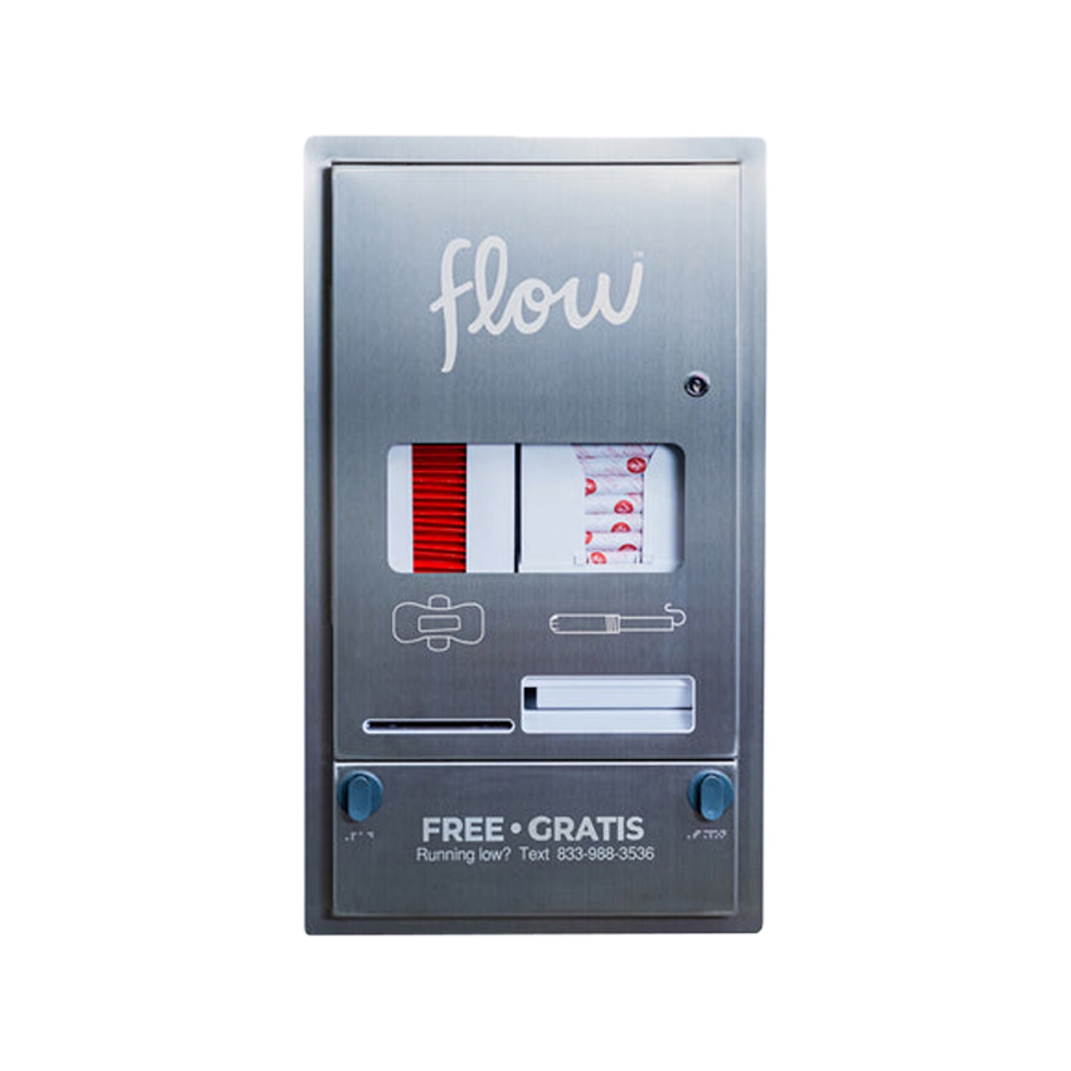 Aunt Flow Model R Stainless Steel Pad/Tampon Dispenser, Silver (AF-DISP-REC-1)