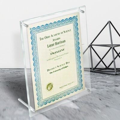 Azar Poster Holder, 8.5" x 11", Vertical, Clear Acrylic, 2/Pack (252952)