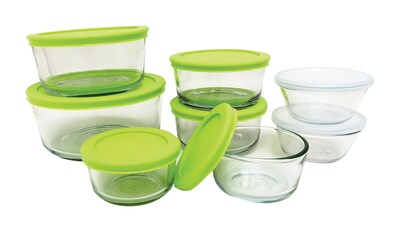 Kitchen Classics 16pc Food Storage Set - Glass with Green Lids