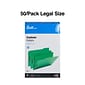 Quill Brand®  1/3-Cut  Fastener Folders, 2-Fasteners, Legal, Assorted Tabs, Green, 50/Box (7358GN)