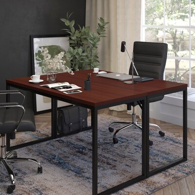 Flash Furniture Tiverton 55"W Industrial Modern Computer Desk, Mahogany/Blank (ST45-0527-PF)