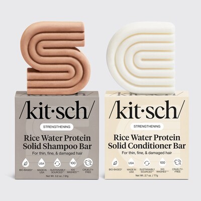 Kitsch Solid Shampoo & Conditioner Bar Duo Set - For Hair Growth