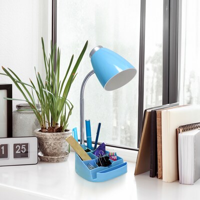 Creekwood Home 18.5" Flexible Gooseneck Organizer Desk Lamp with Stand, Blue (CWD-1001-BL)