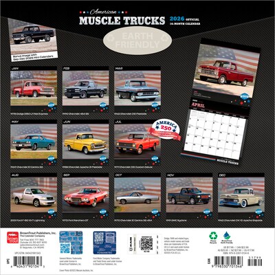2026 BrownTrout American Muscle Trucks 12 x 12 Monthly Wall Calendar (9798330701346)