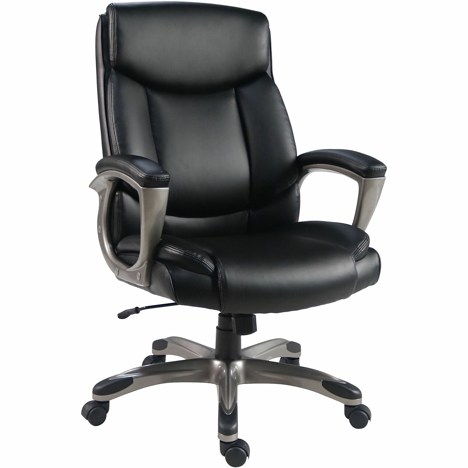 Lorell Sera Polyurethane Swivel Executive Chair, Black (LLR63270)