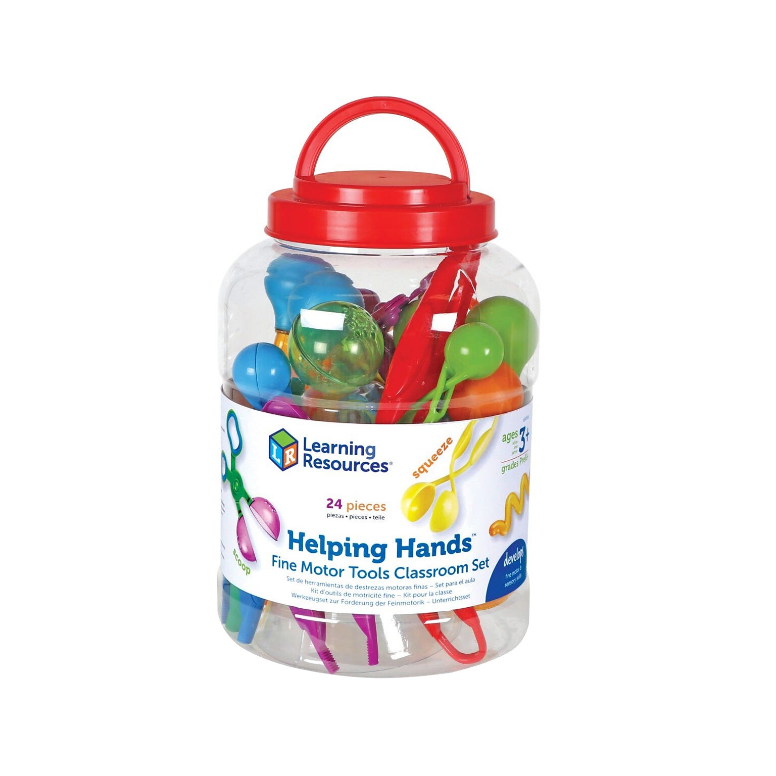 Learning Resources Helping Hands Fine Motor Tools Classroom Set, Assorted Colors (LER5551)