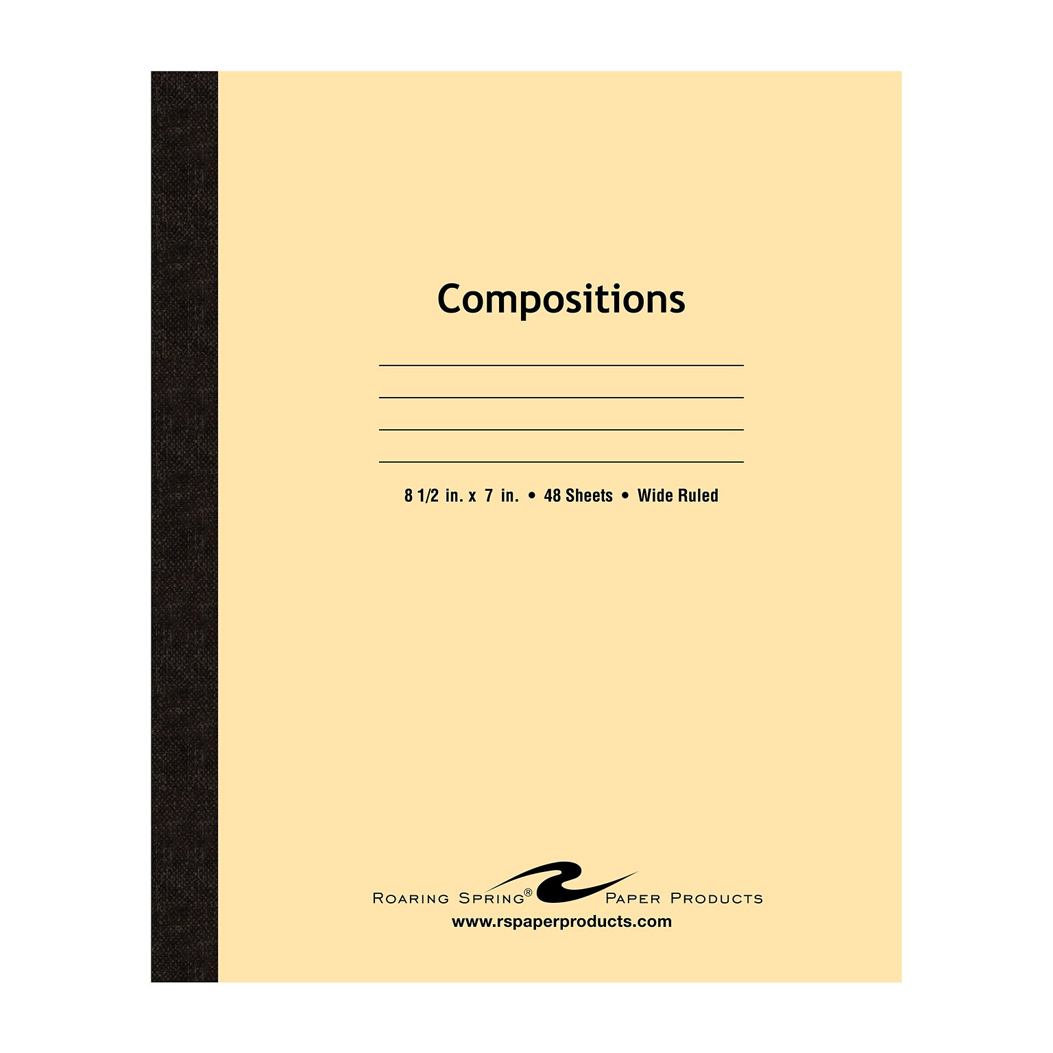Roaring Spring Paper Products 1-Subject Composition Notebooks, 7 x 8.5, Wide Ruled, 48 Sheets, Brown (77308)