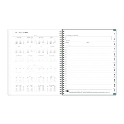 2026-2027 Blue Sky Splatter Dot Jade Frosted 8.5" x 11" Academic Weekly & Monthly Planner, Plastic Cover (149043-A27)