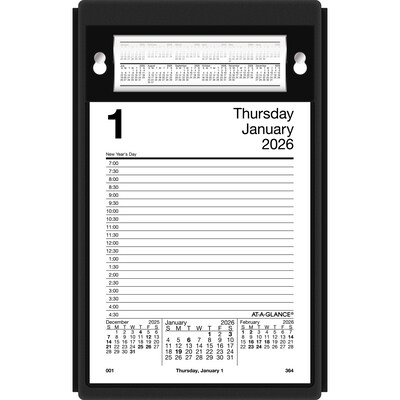 2026 AT-A-GLANCE 8" x 5" Daily Desk Pad Calendar Refill Pages, White/Black (E458-50-26)