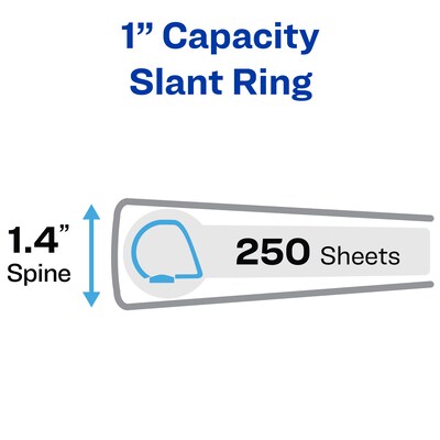 Avery One Touch Heavy Duty 1-1/2 3-Ring View Binders, D-Ring, White, 4/Pack (79780)