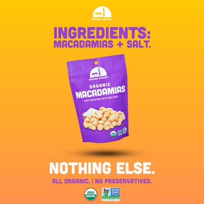 Mavuno Harvest Organic Dry Roasted Macadamias with Sea Salt, 1 lb. Bag (MAHW-SSMACD1LB)