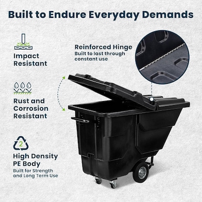 Alpine Industries Hinged Tilt Truck Lid, 1/2 Cubic Yard, Black, (500-12HL-BLK)