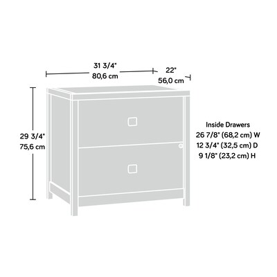 Sauder Cannery Bridge Commercial 2-Drawer Lateral File Cabinet, Letter/Legal Size, 32"W x 22"D, Sindoori Mango (429514)