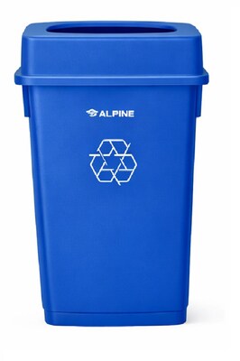 Alpine Industries Polypropylene Recycling Bin, 23 Gallon, Blue (477-R-BLU-PKG1)