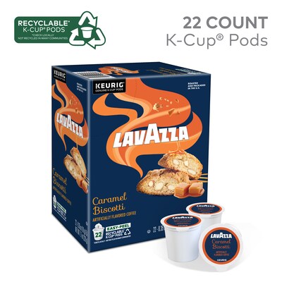 Lavazza Caramel Biscotti Coffee Keurig® K-Cup® Pods, Light Roast, 22/Box (5000384732)