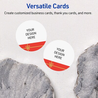 Avery Gold-Red Gift Matte Blank Card, White, 120/Pack (S00-FG7)