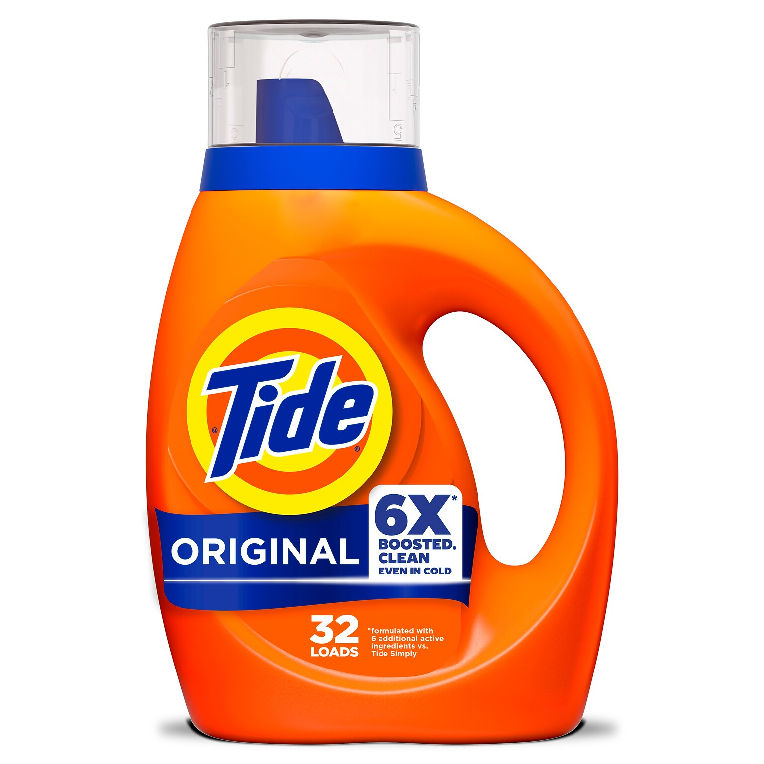 Tide Liquid Laundry Detergent, Original Scent, 40 fl oz, 32 Loads, 6/Carton (12117)
