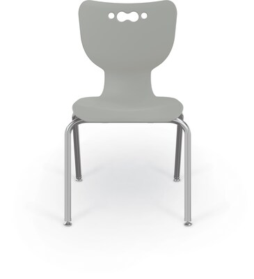 MooreCo 18" Hierarchy Student Chair with 4 Legs, Morning Fog/Chrome Base (703673562874)