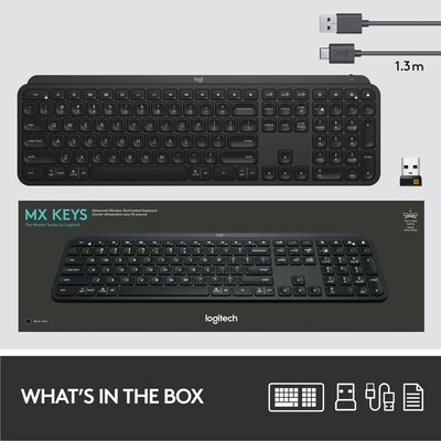 Logitech MX Keys Wireless Keyboard, Black (920-009295)