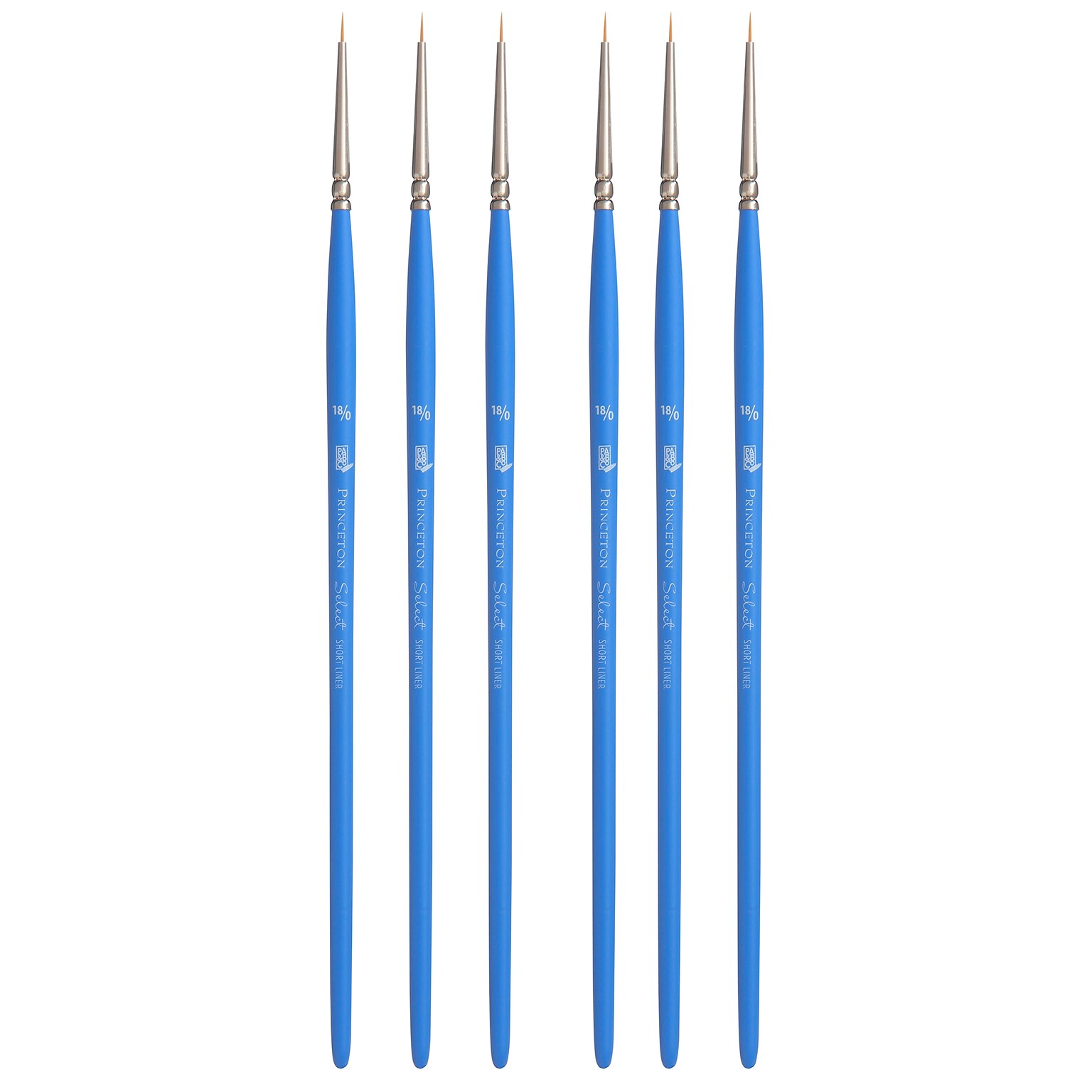 Princeton Select Artiste Mixed Media Synthetic Short Liner Brush, 6/Pack (PBXP3750SL180-6)