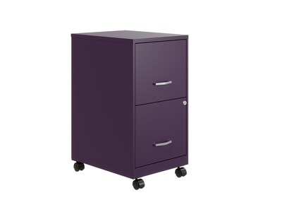 Space Solutions SOHO Smart File 2-Drawer Mobile Vertical File Cabinet, Letter Size, Lockable, Midnig