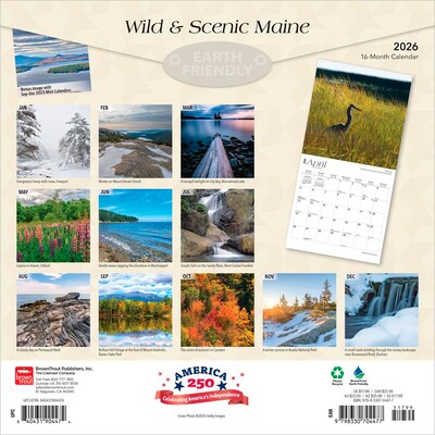 2026 BrownTrout Maine Wild & Scenic 12 x 12 Monthly Wall Calendar (9798330704477)