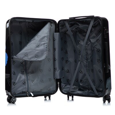 InUSA 20" Hardside Butterfly Carry-On Suitcase, 4-Wheeled Spinner, TSA Checkpoint Friendly, Black Butterfly (IUAPC00S-BBU)